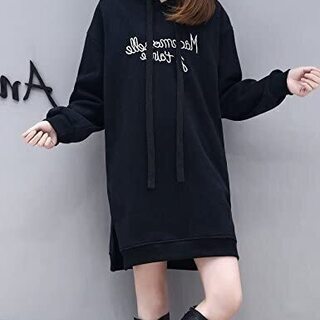 ☆レディース ロング パーカー フード 付き チュニック あったか 裏起毛☆の画像