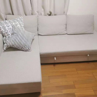 FRIHETEN フリーヘーテン コーナーソファベッド 収納付き, ヒリエ グレー