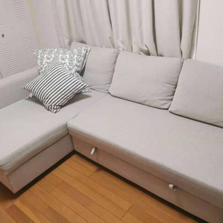 FRIHETEN フリーヘーテン コーナーソファベッド 収納付き, ヒリエ グレー