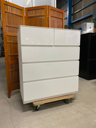 超美品!!ニトリ ローチェスト クエス 80-4ＬＣ-WH