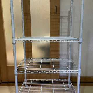 4段スチールラック（白）
