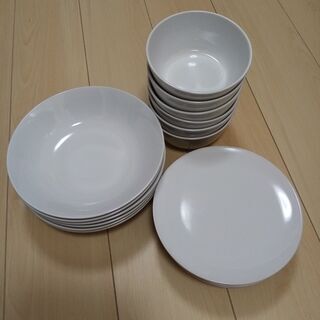 IKEA食器セット 3種類×6枚 平皿、お椀、カレー・スープ皿