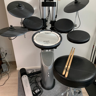 電子ドラム】ローランドHD-1（スピーカー、スティック、椅子、マット付き）