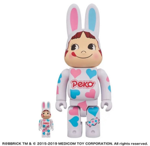 BE@RBRICK ベアブリック 着ぐるみ ペコちゃん ハート 2体セット