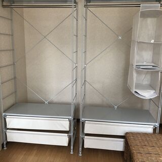無印良品 スチールユニットシェルフ ワードローブ 2セット 引取限定 ワードローブ 引取限定 スチールユニットシェルフ 無印良品 2セット