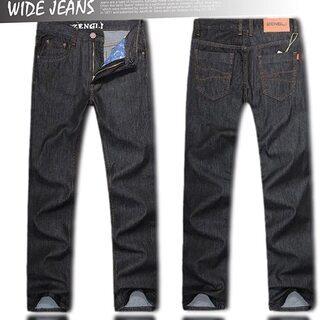 ☆デニム ストレート ワイド ジーパン メンズ☆色：ブラック☆サイズ44☆の画像