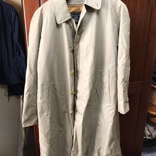 ビンテージ バーバリー メンズ 裏チェック コットン100％ ステンカラーコート ベージュ Burberrys Vintage