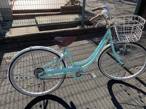 値下げ&早い者勝ち！ブリヂストン　リコリーナ　24インチ　ミントブルー　自転車　サドル＆ベル新品