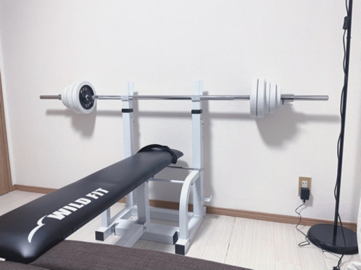 【折りたたみ式ベンチ&バーベル60kg】筋トレ器具セット