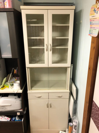 【美品】白い食器棚60×180