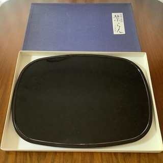 会津塗　3代目惣兵衛　漆器　紫らん　お盆の画像