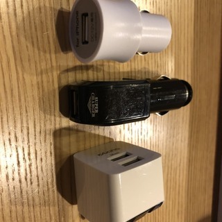 115V/シガーソケット→USB変換アダプター（計3EA）