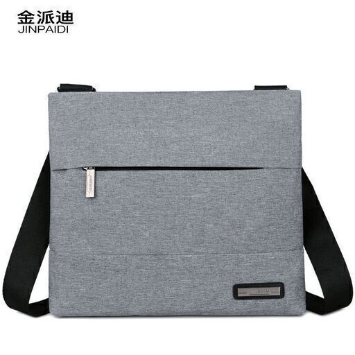 【新品】ショルダー バッグ メンズ 鞄 カジュアル 無地 秋 肩 斜め がけ 大容量 軽量 通学 通勤 (グレー) 帆布 超軽量 ポケット スクエア シンプル 小さい ビジネスバッグ b5サイズ 防水②