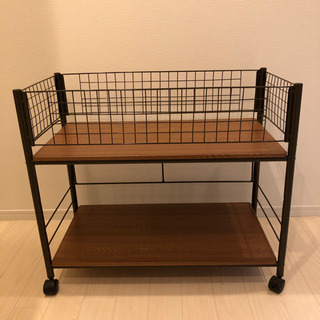 決まりました　押し入れ　収納　ラック　キャスター付き　台車　茶色の画像