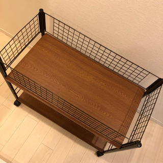 決まりました　押し入れ　収納　ラック　キャスター付き　台車　茶色の画像