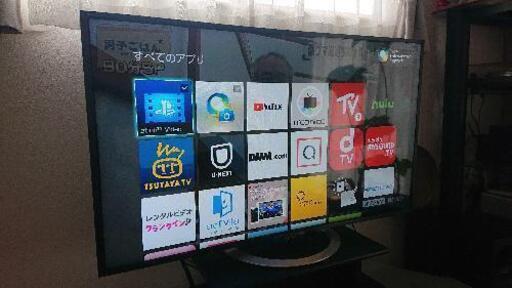 SONY 液晶テレビ／55型【中古／実働・美品】KDL-55W802A 2014年製 3D LED 無線Wi-Fi Wチューナー内臓  ※ネット決済不可