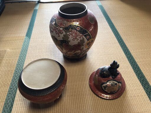 錦壺　沈香壺 飾り壺 超特大　伊万里焼