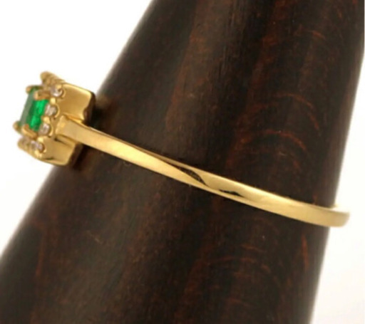 天然エメラルド リング ダイヤモンド金k18【0.06ct】SUEHIRO新品‼︎