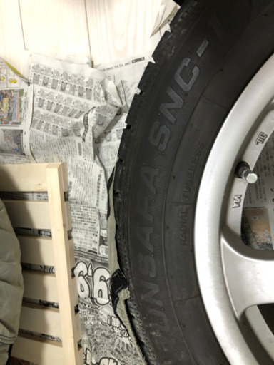 【値下げ 引取り限定】保管カバー付 スタッドレス 4本 アルミホイール 215/60/R17 NANKANG SNC-1