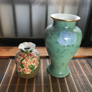 ☆花瓶/壺 2点まとめて☆花瓶/九谷焼/彩色磁絵/花器/置物/イ...