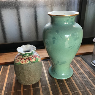 ☆花瓶/壺 2点まとめて☆花瓶/九谷焼/彩色磁絵/花器/置物/インテリア/置物の画像
