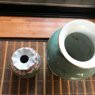 ☆花瓶/壺 2点まとめて☆花瓶/九谷焼/彩色磁絵/花器/置物/インテリア/置物の画像