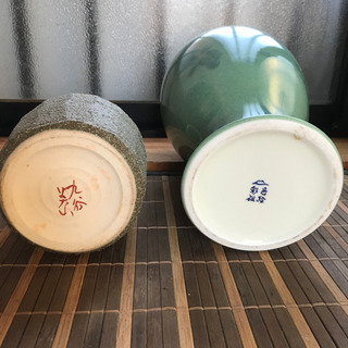 ☆花瓶/壺 2点まとめて☆花瓶/九谷焼/彩色磁絵/花器/置物/インテリア/置物の画像