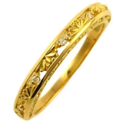レディース イエローゴールド金18k【ダイヤモンド】品質保証書SUEHIRO新品①