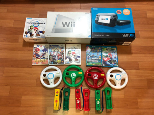 wiiとwii U本体　wiiリモコン　マリオ、ルイージ、クッパ、ピーチ