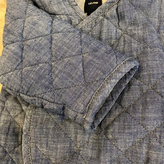 babyGAP70サイズキルティングくまさん着ぐるみロンパースカバーオール ジャンプスーツダンガリー生地の画像