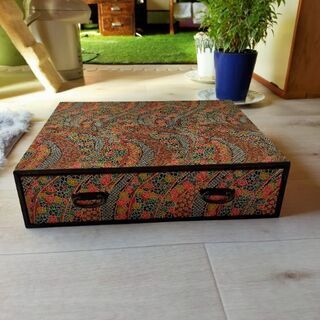 木箱小物入れ　レトロ　千代紙