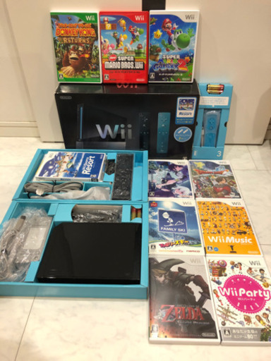 Wii 本体　黒色　ソフト10本　セット！！
