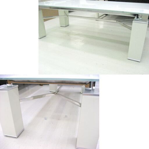 ガラスセンターテーブル 120×60×38.5cm ホワイト センターテーブル リビングテーブル ローテーブル 札幌 厚別店