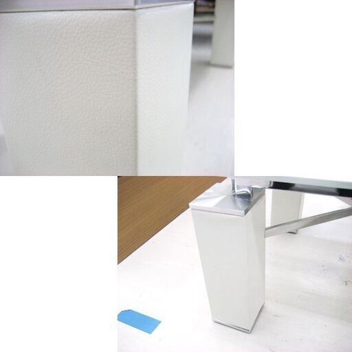 ガラスセンターテーブル 120×60×38.5cm ホワイト センターテーブル リビングテーブル ローテーブル 札幌 厚別店