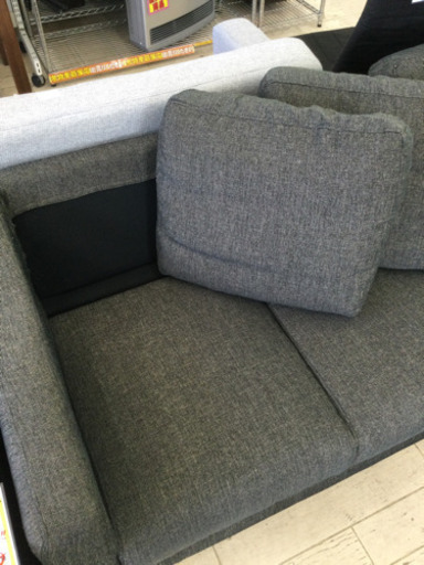 1/4 【人気なスタンダードデザイン✨】 福岡東区 定価¥48,900 3P ソファ ソファー 3人掛け 椅子 モダン ファブリック おしゃれ ダークグレー クール