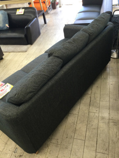 1/4 【人気なスタンダードデザイン✨】 福岡東区 定価¥48,900 3P ソファ ソファー 3人掛け 椅子 モダン ファブリック おしゃれ ダークグレー クール