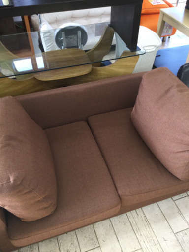 1/4 【安定した座り心地✨】福岡東区 定価¥37,800 2P ソファ ソファー 椅子 2人掛け ブラウン 茶色 