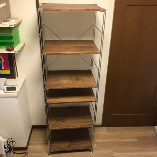 無印良品　ステンレスユニットシェルフ・オーク材棚セット　大