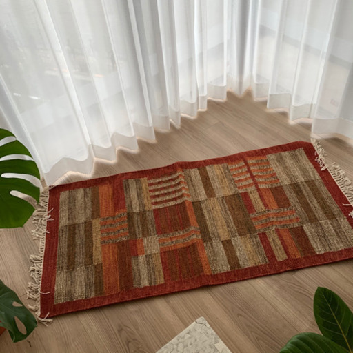 新品未使用　大判69x136 cm 手織のキリムラグ・絨毯