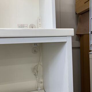 スリムレンジボード 幅59cm 白 食器棚 キッチンボード カウンター 