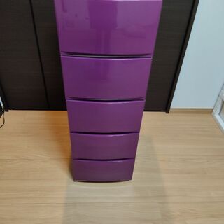 プラスチック5段収納ケース🟣色300円