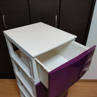プラスチック5段収納ケース🟣色300円の画像