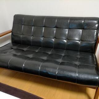 オシャレな黒革ソファ譲ります