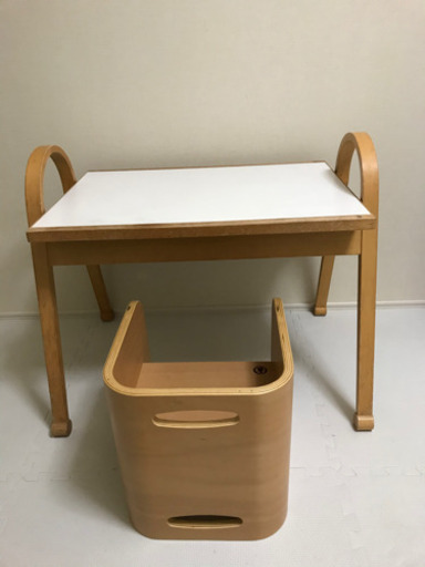 アクタス　キッズテーブル／日進木工 NISSIN n-kids 幼児テーブル&コロコロチェアー