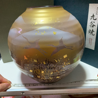 九谷焼 鶴 花瓶の画像