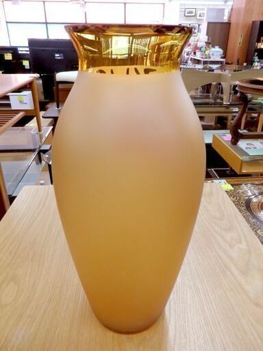 お値下げ！チェコ ガラス工芸 フラワーベース ボヘミアガラス カメニツキー シェノフ クリスタル 金彩 花瓶 花活 花生