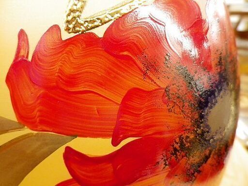 お値下げ！チェコ ガラス工芸 フラワーベース ボヘミアガラス カメニツキー シェノフ クリスタル 金彩 花瓶 花活 花生