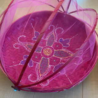 バリ島 アジアンキッチュ竹カゴ バンブーバスケット フードカバー ストッカーの画像