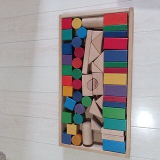 値下げ!木製工具玩具と木製積み木セットの画像