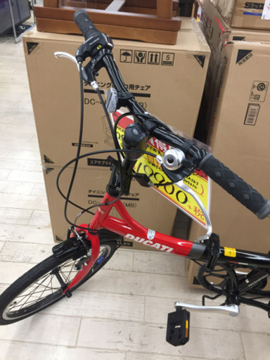 1/5 【持ち運びもらくらく✨】 福岡 東区 定価¥54,700 DUCATI 20インチ 折りたたみ 自転車 レッド 赤 6段変速
